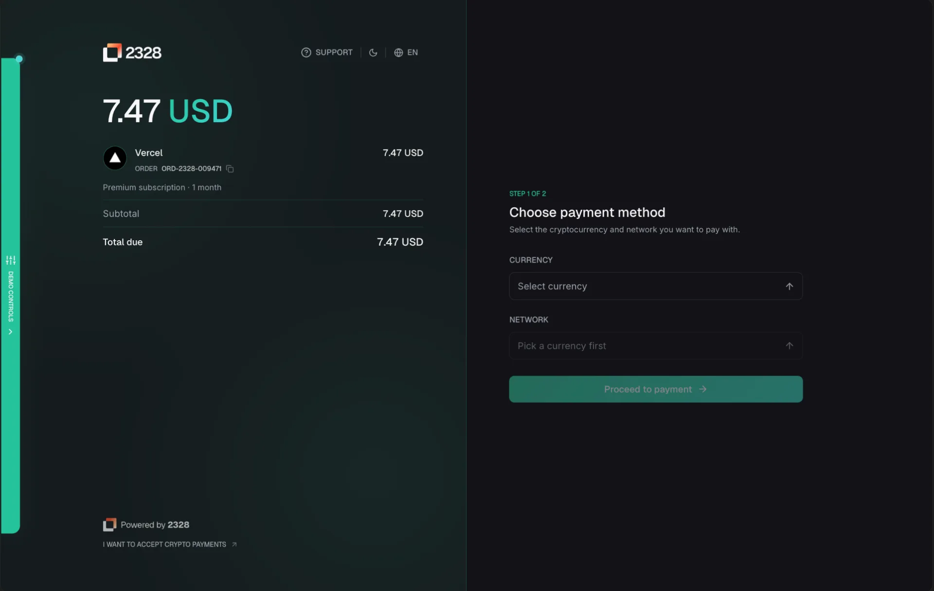 Whitelabel checkout — Vercel